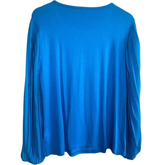 Talbots Women’s Blue Long Sleeve Top Balloon/Pleated Sleeve - Picture 3 of 5